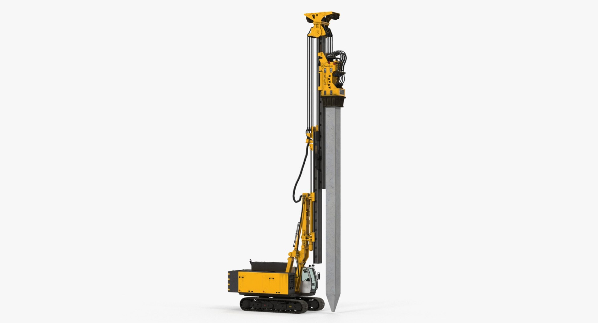 Pile Driver Bauer RG16T Working Position 3D model preview