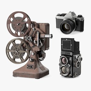 3D Vintage Classic Video Devices Collection