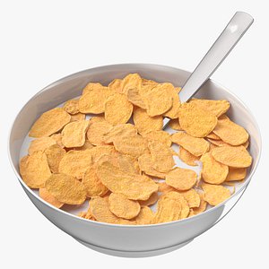 bowl cereal spoon 3D model