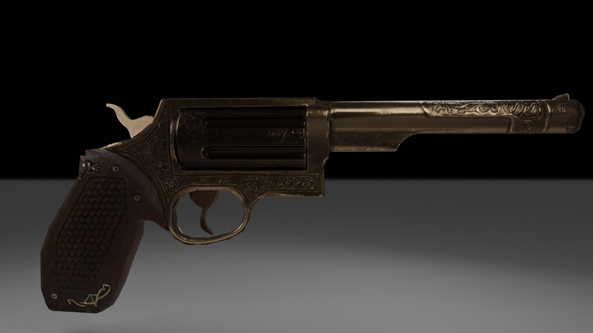 3D Model Ornate Revolver - TurboSquid 1440856