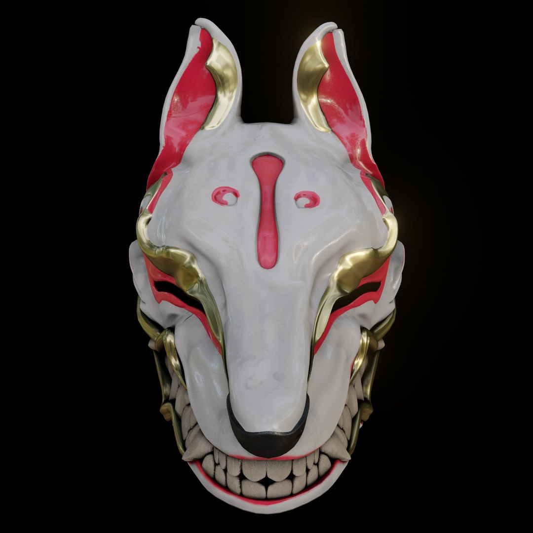 Wolf Japanese Mask Model - TurboSquid 1713746