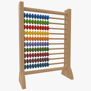 abacus wooden educational toy 3D model