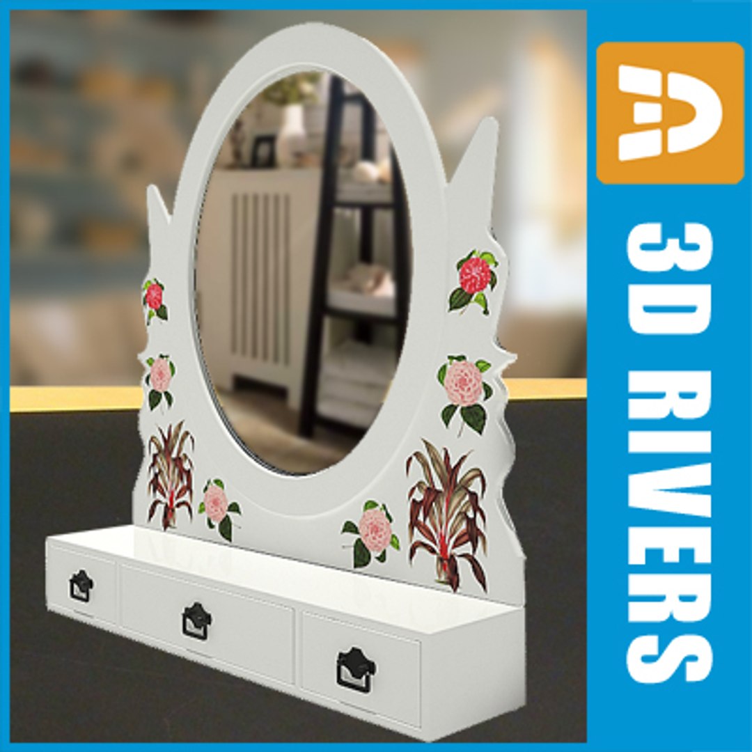 Small Retro Mirror 3d Obj