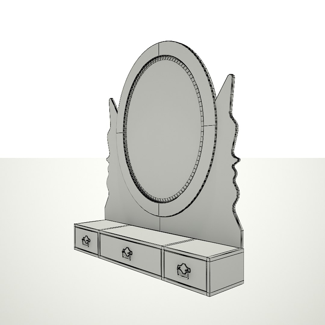 Small Retro Mirror 3d Obj