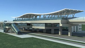 3D model Light Rail Station 02