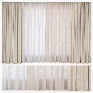Curtains 43 Linen 3D model