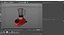 Red Blender with Glass Jar 3D