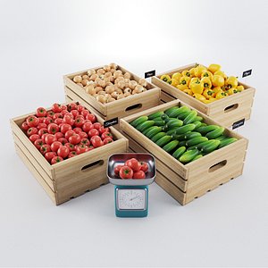 vegetables boxes 3d model
