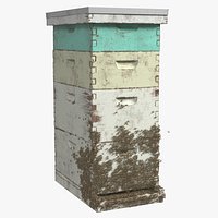Painted Beehive Brood Box with Bees