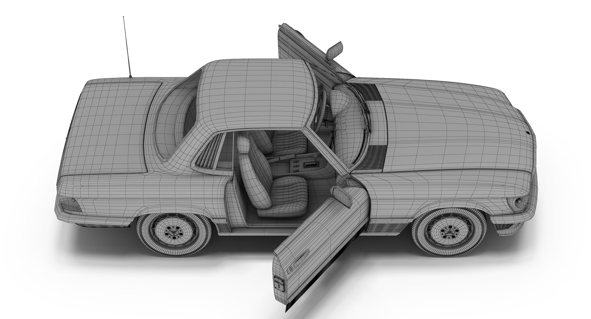 mercedes-benz 350sl coupe 3d model