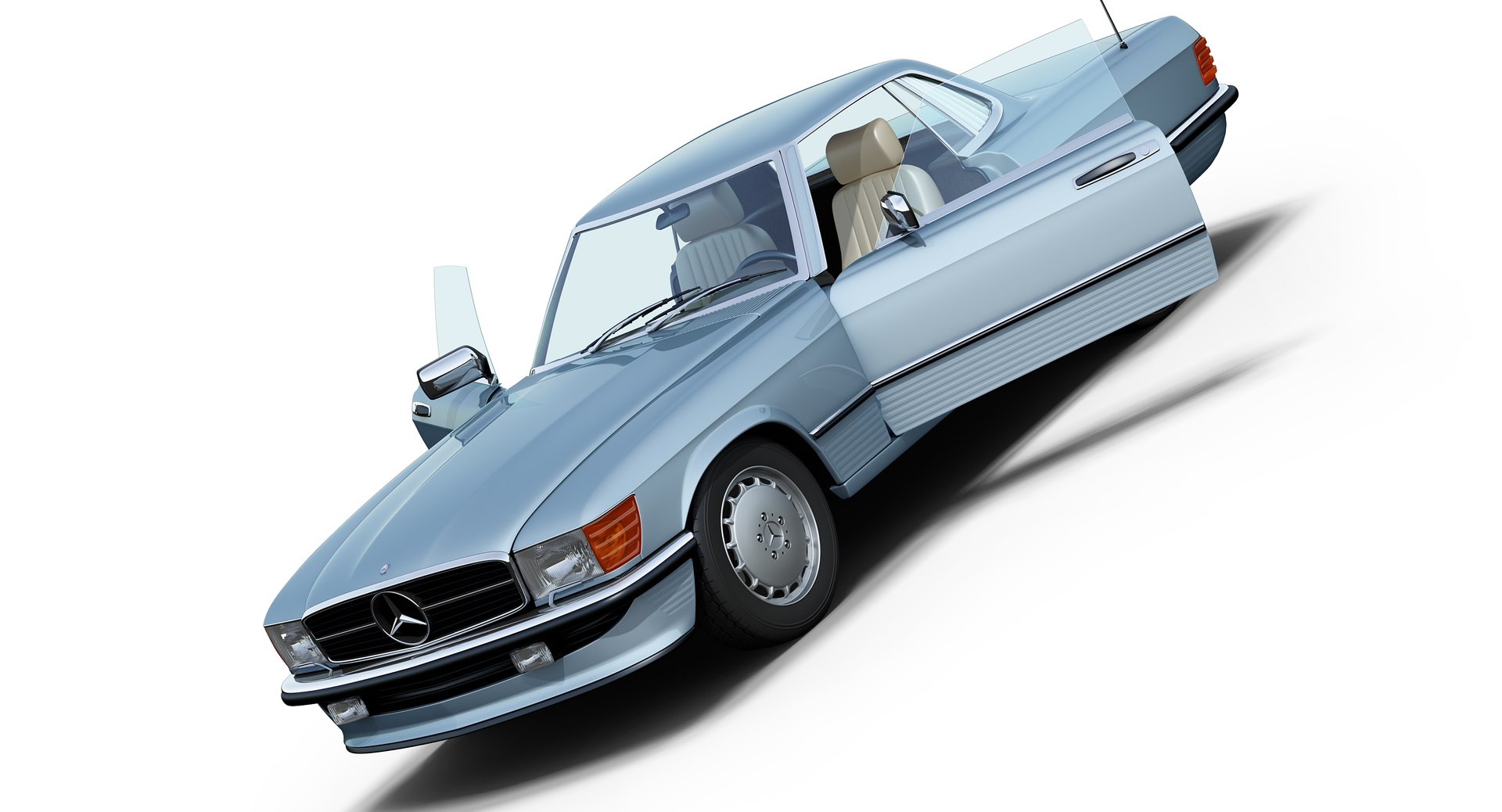 mercedes-benz 350sl coupe 3d model