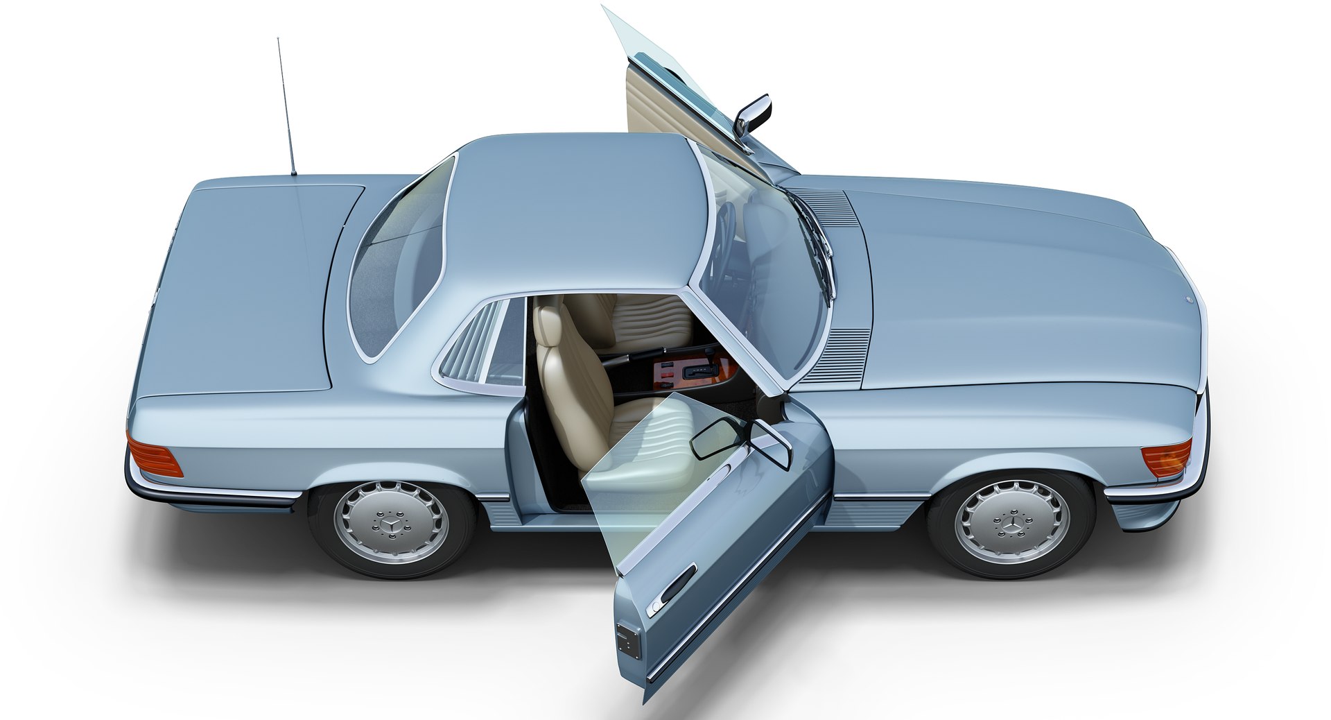 mercedes-benz 350sl coupe 3d model