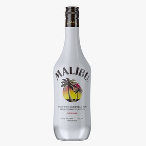 malibu original rum bottle 3D model