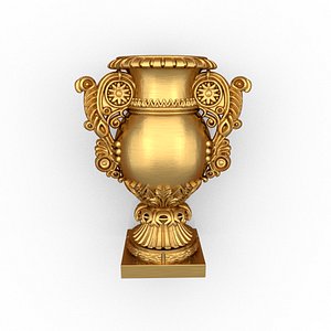 Neoclassical Ornate Urn decorative onlay cnc 3d printing stl 01 model