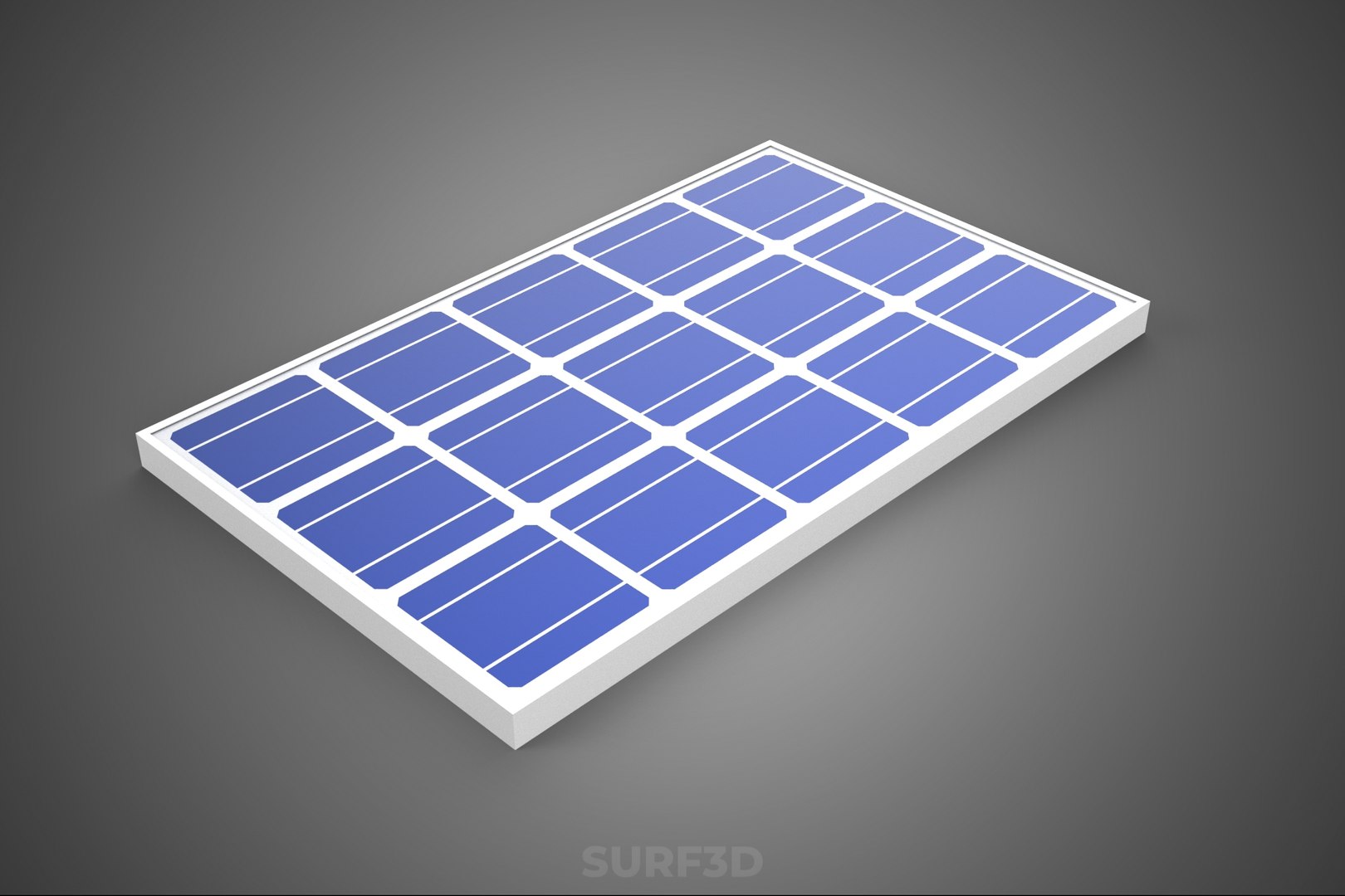 3D RECTANGULAR SOLAR CELL PHOTOVOLTAIC PANEL RENEWABLE SUN ENERGY Model ...