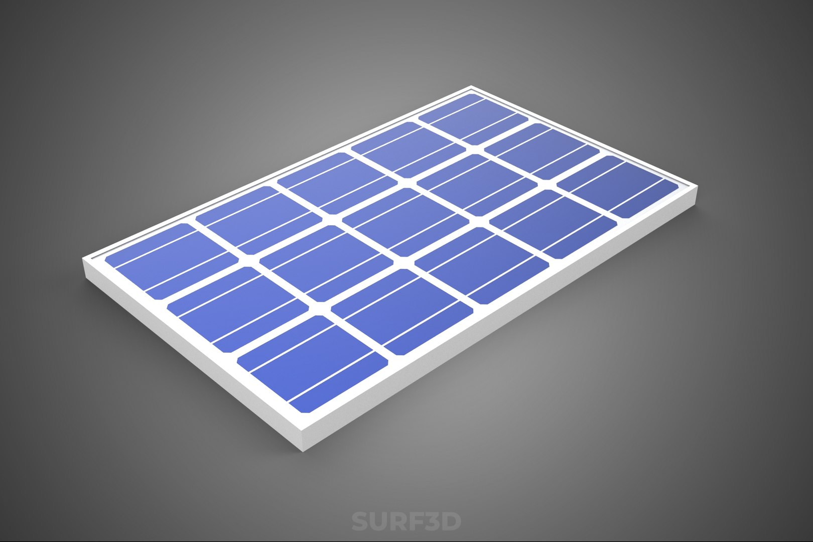 3D RECTANGULAR SOLAR CELL PHOTOVOLTAIC PANEL RENEWABLE SUN ENERGY Model ...