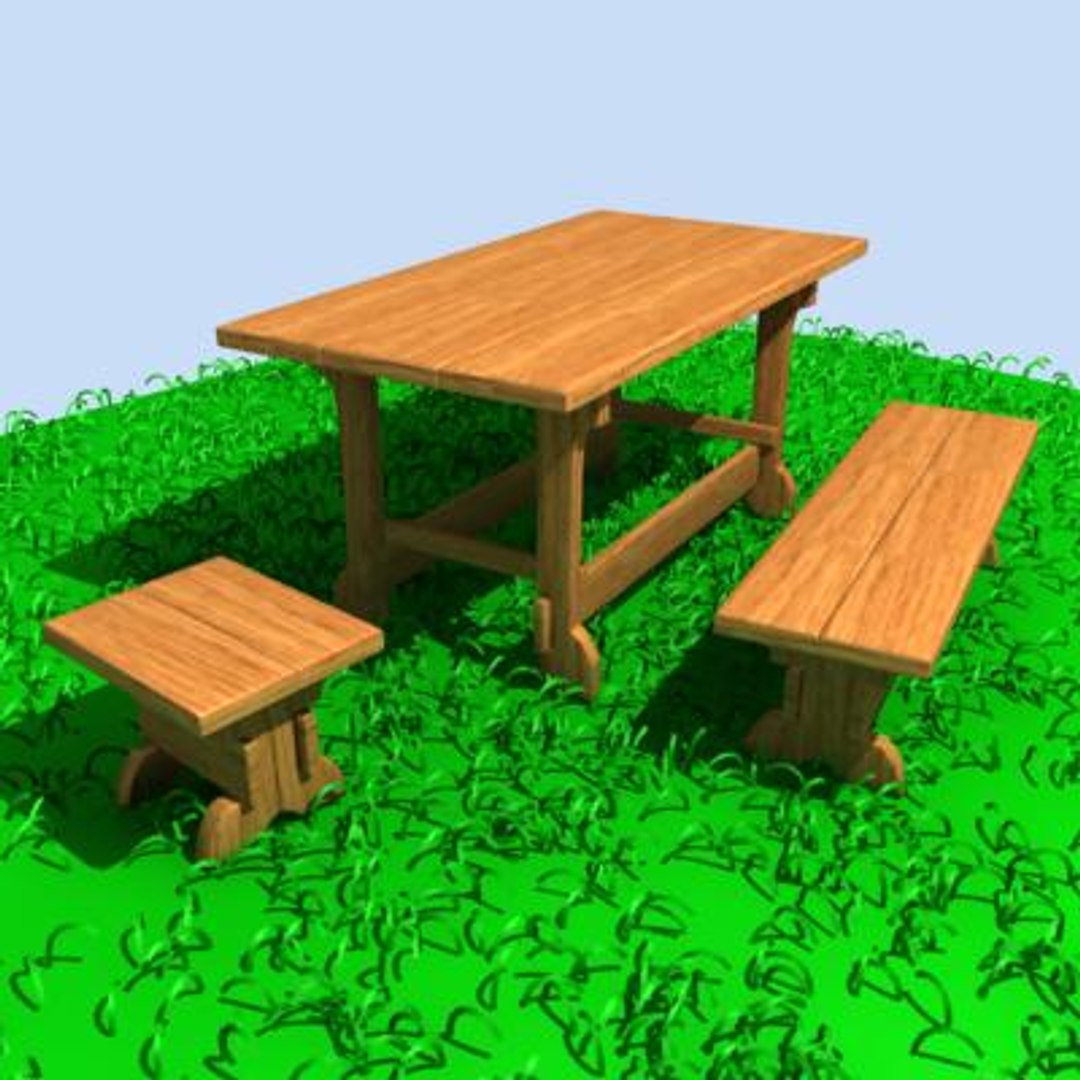 3ds Max Outdoor Furniture Set Table
