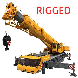 mobile crane liebherr rigging 3d model