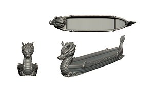Chinese dragon boat 3D model