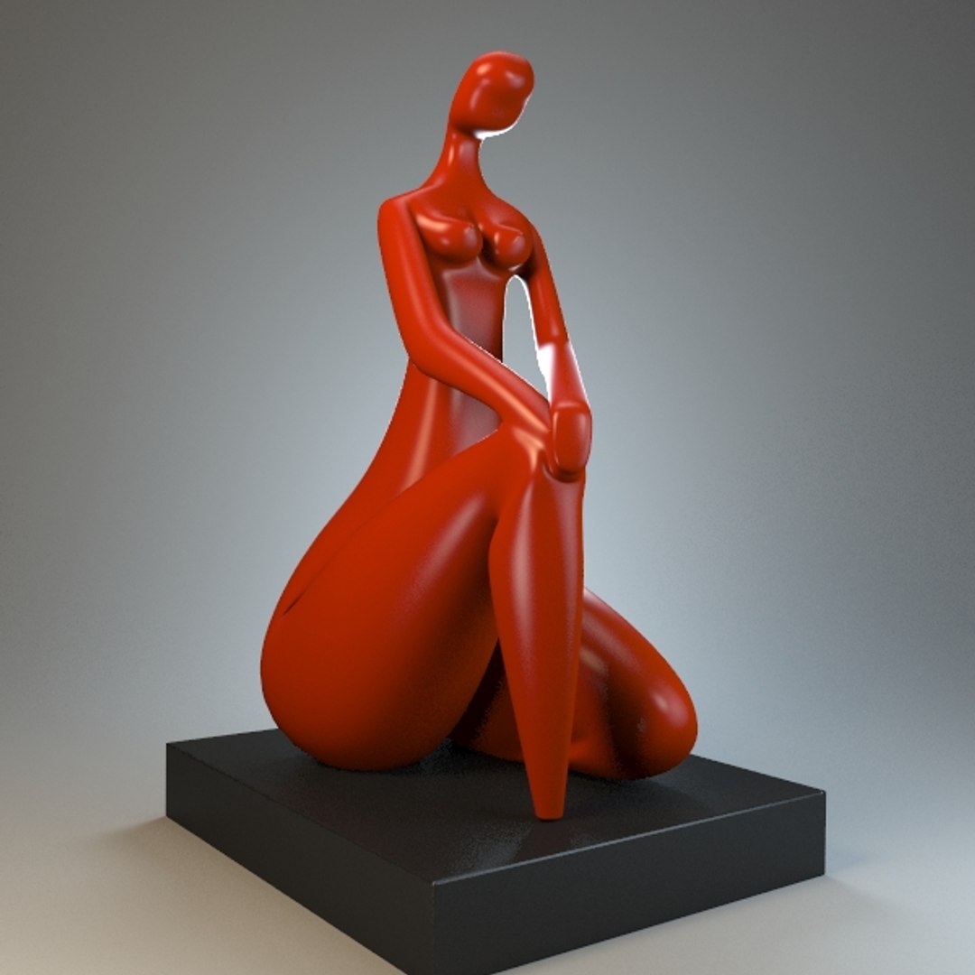 sculpture statue stylized 3d model