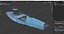Kayak for fishing  Hobie Mirage Pro Angler 14 with 360 Camo Blue 3D model