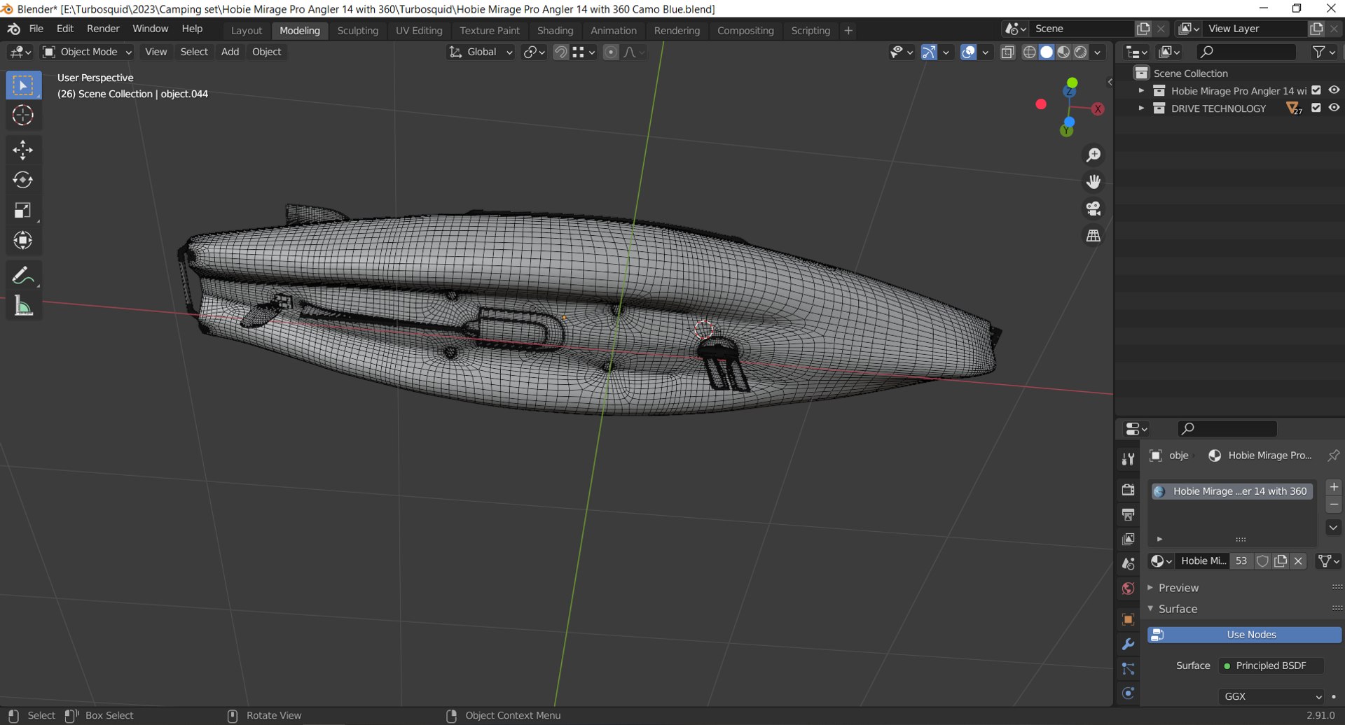 3D Kayak for fishing  Hobie Mirage Pro Angler 14 with 360 Camo Blue model https://p.turbosquid.com/ts-thumb/Wy/EmXjBZ/np/screenshot_3/png/1678775207/1920x1080/fit_q87/e37008b114842299511aa627d7de55b1b392cdad/screenshot_3.jpg