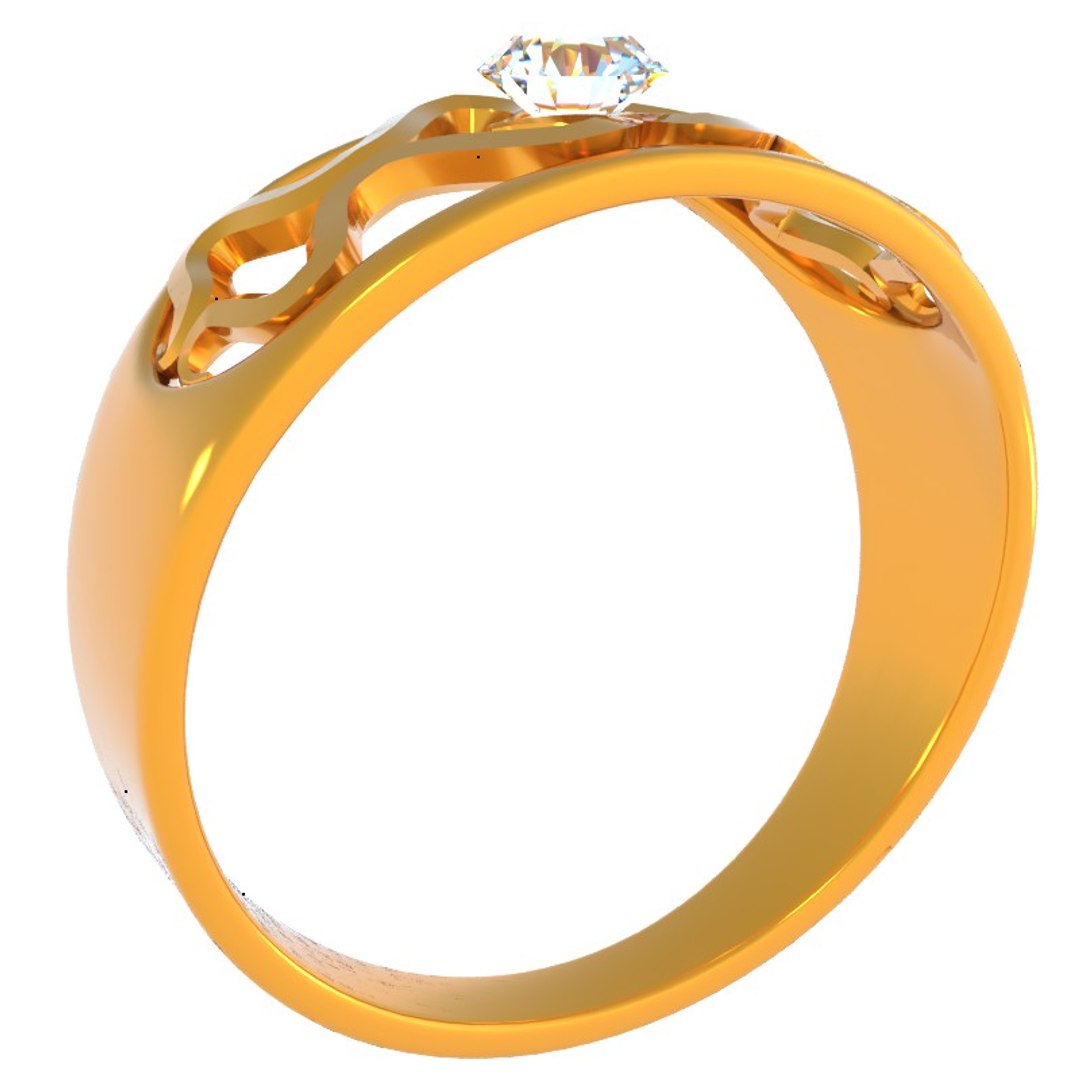 gold diamond ring 3d dxf