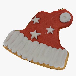 3D christmas hat gingerbread cookie model
