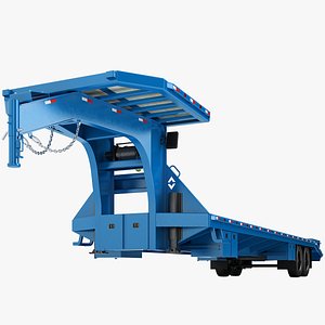 3D Gooseneck Pickup Truck Trailer 02 model