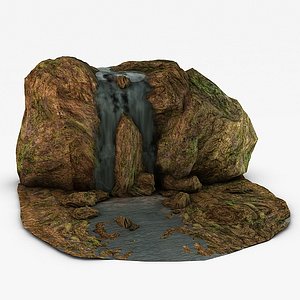 3d waterfall rocks