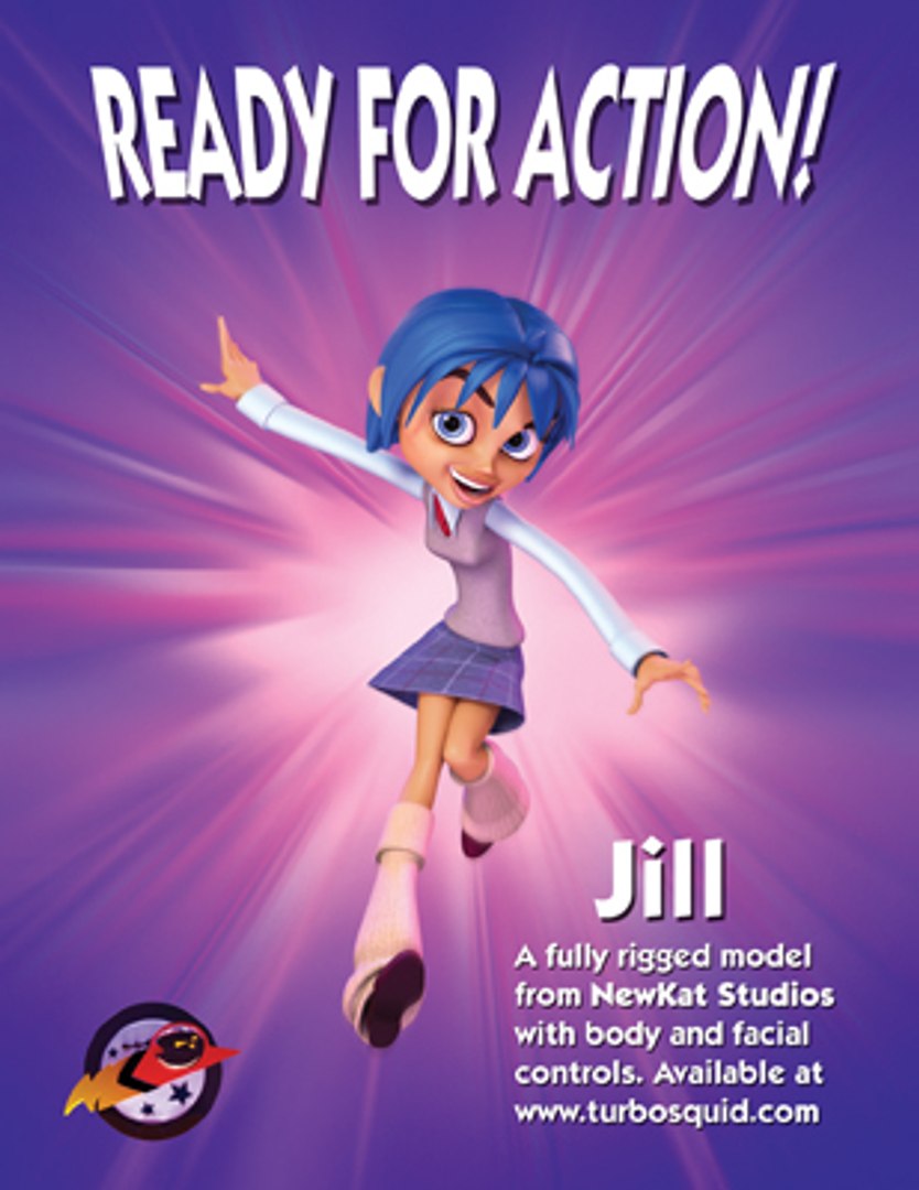 Jill Setup Cartoony Characters 3d Model