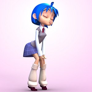 jill setup cartoony characters 3d model