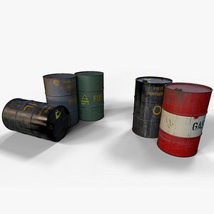 Metal Barrel oil gasoline fuel water model