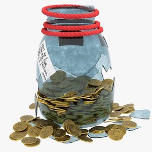 broken coin jar 3D