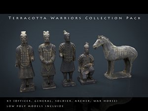 3d model terracotta warriors pack war