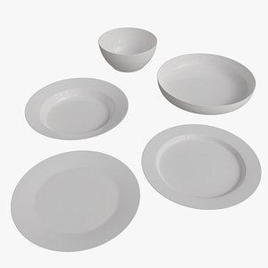 3D Tableware Dishware Plates