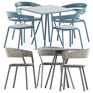 Zebra Square table and Ria Dining armchair model