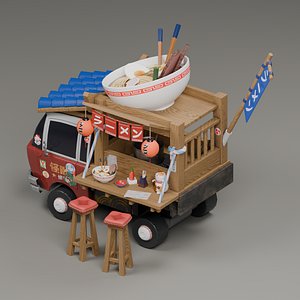 Street Food Truck and Counter Props - Blender Cycles