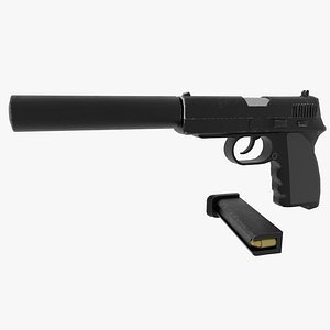 Damaged Silenced Pistol