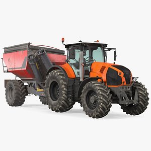 3D Generic Tractor Detailed Interior Dirty with Transbordeur model