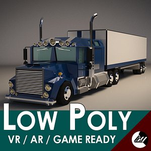 Low-Poly Cartoon Lorry Truck
