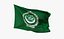 Realistic Animated Flag - Microtexture Rigged - Put your own texture - Def Arab League 3D model