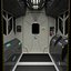 Módulo de pasillo de nave espacial / estación espacial con ventanas en ambos lados