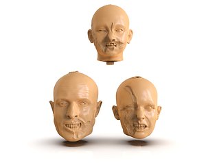 Family Zombie Heads 3D model