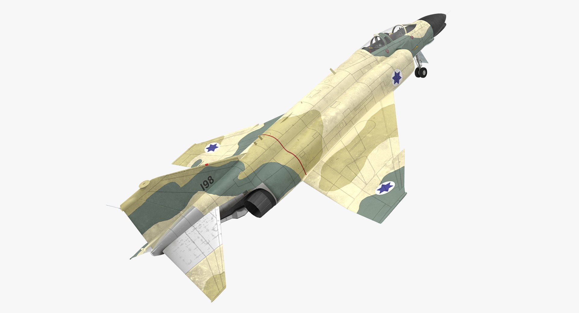 F-4E Kurnass Israeli Air Force 2 Rigged 3D model preview