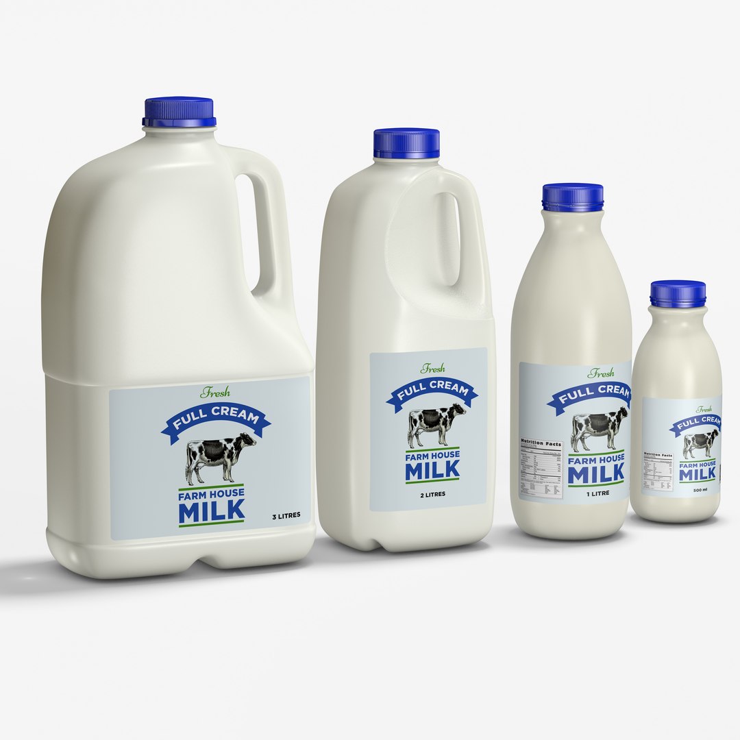 Milk Bottle Collection Model - TurboSquid 1813197