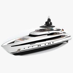 3D aquamarine luxury yacht