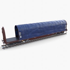 CFR Sliding Tarp Rail Car v4 3D model