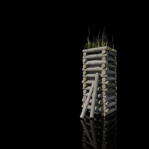 3d pile logs model