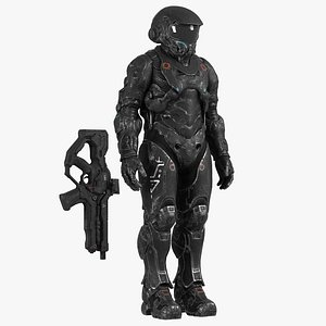 3D Sci-Fi Combat Suit model